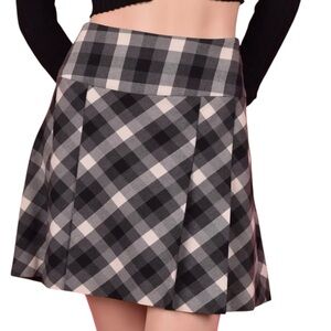 The Limited Black and White Cream Mini A-Line Pleated Skirt Size 0